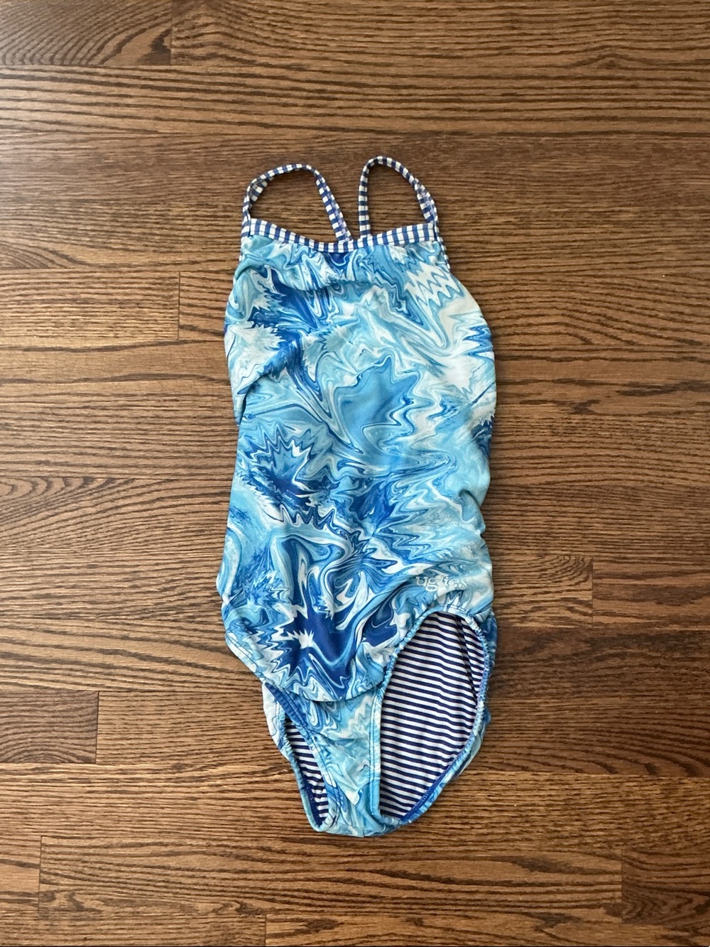 Dolfin Girls Blue Marble One-Piece Swimsuit